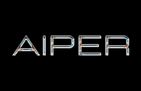 written start-up name "AIPER" on black background