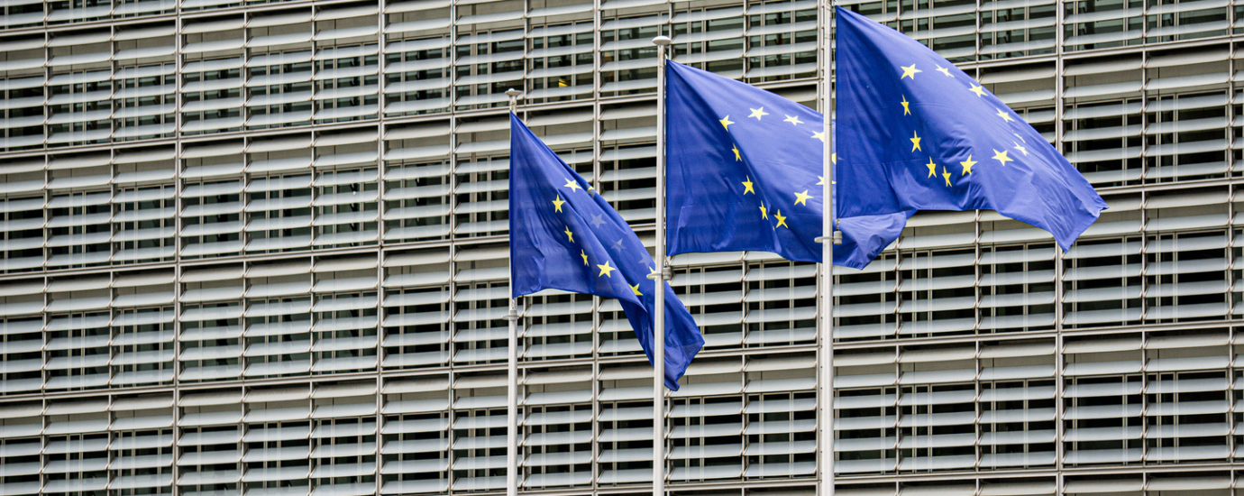 EU flags in front of windows